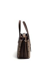 Silver & Polo SP1021 Kadın El Çantası Monogram Koyubej-Kahve