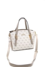 Silver & Polo SP1021 Kadın El Çantası Monogram Bej-Kum