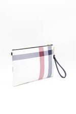 Silver & Polo SP1034 Kadın Portföy & Clutch Ekose Beyaz-Lacivert