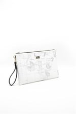 Silver & Polo SP1034 Kadın Portföy & Clutch Harita Beyaz-Antrasit