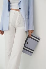 Silver & Polo SP1034 Kadın Portföy & Clutch Ekose Mavi-Kemik