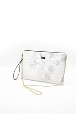 Silver & Polo SP1034 Kadın Portföy & Clutch Harita Beyaz-Antrasit