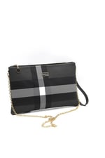 Silver & Polo SP1034 Kadın Portföy & Clutch Ekose Siyah
