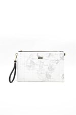 Silver & Polo SP1034 Kadın Portföy & Clutch Harita Beyaz-Antrasit