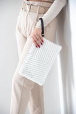 Silver & Polo SP1034 Kadın Portföy & Clutch Peluş Beyaz