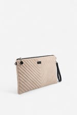 Silver & Polo SP1034 Kadın Portföy & Clutch Kapitone V Süet Bej