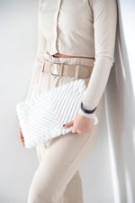 Silver & Polo SP1034 Kadın Portföy & Clutch Peluş Beyaz
