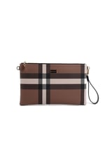 Silver & Polo SP1034 Kadın Portföy & Clutch Ekose Koyu Kahve-Kahve