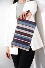 Silver & Polo SP1034 Kadın Portföy & Clutch Ekose Mix-Taba