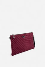 Silver & Polo SP1034 Kadın Portföy & Clutch Kapitone V Süet Bordo