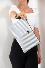 Silver & Polo SP1034 Kadın Portföy & Clutch Kapitone V A.Gümüş