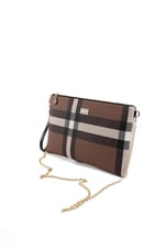 Silver & Polo SP1034 Kadın Portföy & Clutch Ekose Koyu Kahve-Kahve