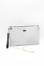 Silver & Polo SP1034 Kadın Portföy & Clutch Kapitone V A.Gümüş