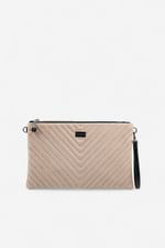 Silver & Polo SP1034 Kadın Portföy & Clutch Kapitone V Süet Bej