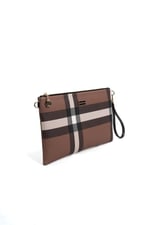Silver & Polo SP1034 Kadın Portföy & Clutch Ekose Koyu Kahve-Kahve