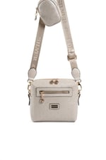 Silver & Polo SP1038 Kadın Çapraz Çanta Logolu Bej-S.Bej