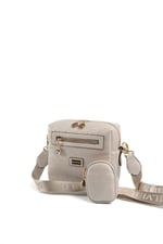 Silver & Polo SP1038 Kadın Çapraz Çanta Logolu Bej-S.Bej