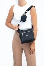 Silver & Polo SP1038 Kadın Çapraz Çanta Logolu Siyah