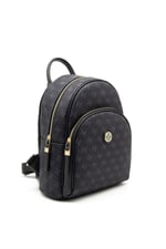 Silver & Polo SP1062 Kadın Sırt Çantası Monogram Siyah