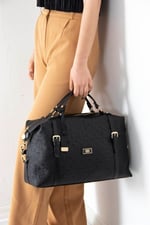 Silver & Polo SP1064 Kadın Seyahat Çantası Logolu Siyah