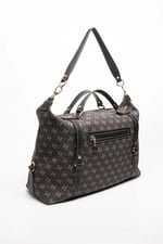 Silver & Polo SP1064 Kadın Seyahat Çantası Monogram Füme-Siyah