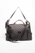 Silver & Polo SP1064 Kadın Seyahat Çantası Monogram Füme-Siyah