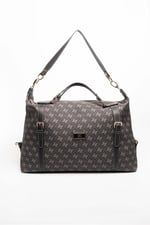 Silver & Polo SP1064 Kadın Seyahat Çantası Monogram Füme-Siyah
