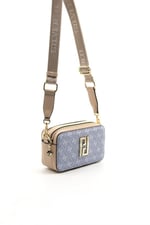 Silver & Polo SP1078 Kadın Çapraz Çanta Monogram Mavi-Ten
