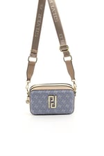 Silver & Polo SP1078 Kadın Çapraz Çanta Monogram Mavi-Ten