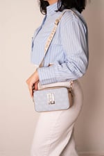 Silver & Polo SP1078 Kadın Çapraz Çanta Monogram Mavi-Ten