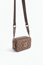 Silver & Polo SP1078 Kadın Çapraz Çanta Monogram Kahve