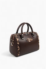 Silver & Polo SP1091 Kadın El Çantası Düz Kahve-Leopar Taba