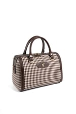 Silver & Polo SP1091 Kadın El Çantası Ekose Line Kare Kahve Sarı-Kahve