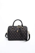 Silver & Polo SP1091 Kadın El Çantası Monogram Füme-Siyah
