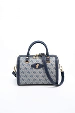 Silver & Polo SP1091 Kadın El Çantası Monogram Gri-Lacivert