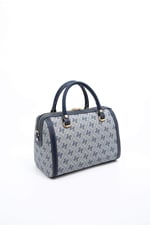 Silver & Polo SP1091 Kadın El Çantası Monogram Gri-Lacivert