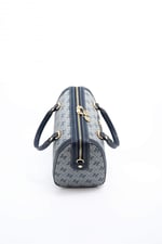 Silver & Polo SP1091 Kadın El Çantası Monogram Gri-Lacivert