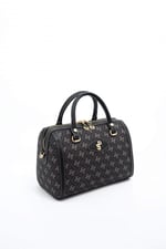 Silver & Polo SP1091 Kadın El Çantası Monogram Füme-Siyah