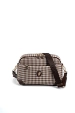 Silver & Polo SP1094 Kadın Çapraz Çanta Ekose Line Kare Kahve Sarı-Kahve