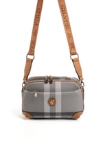 Silver & Polo SP1094 Kadın Çapraz Çanta Ekose Gri-A.Taba
