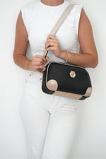 Silver & Polo SP1094 Kadın Çapraz Çanta Logolu Siyah-S.Nut