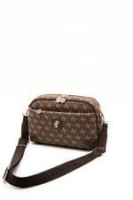 Silver & Polo SP1094 Kadın Çapraz Çanta Monogram Kahve