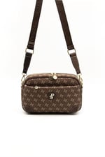 Silver & Polo SP1094 Kadın Çapraz Çanta Monogram Kahve