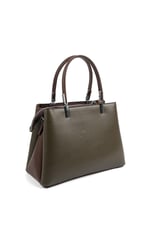 Silver & Polo SP1098 Kadın El Çantası Düz Zeytuni-Kahve