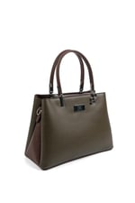 Silver & Polo SP1098 Kadın El Çantası Düz Zeytuni-Kahve