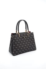 Silver & Polo SP1098 Kadın El Çantası Monogram Füme-Siyah