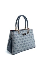 Silver & Polo SP1098 Kadın El Çantası Monogram Gri-Lacivert