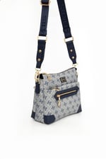 Silver & Polo SP1110 Kadın Çapraz Çanta Monogram Gri-Lacivert