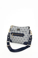 Silver & Polo SP1110 Kadın Çapraz Çanta Monogram Gri-Lacivert