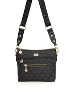 Silver & Polo SP1110 Kadın Çapraz Çanta Monogram Siyah